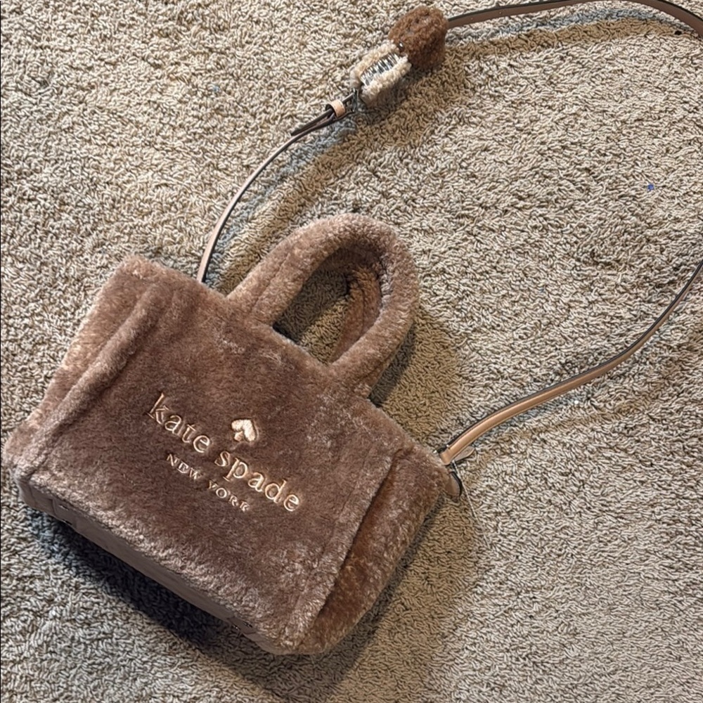 Kate Spade Brown Faux Fur Shoulder Bag